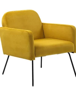 Lænestol NARKEN Velour Sennepsgul