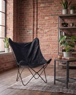 Lænestol NYBRO Velour Sort