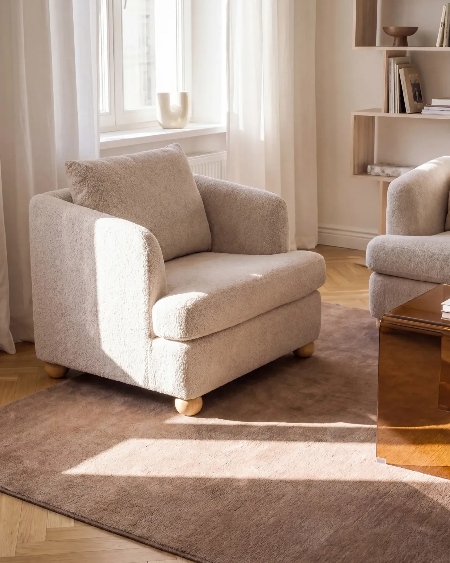 Lænestol RATTVIK Boucle Beige