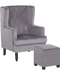 Lænestol SANDSET Velour Grå