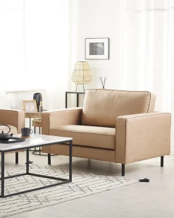 Lænestol SAVALEN Kunstlæder Beige