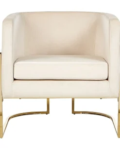 Lænestol SIRKKA Velour Lys Beige