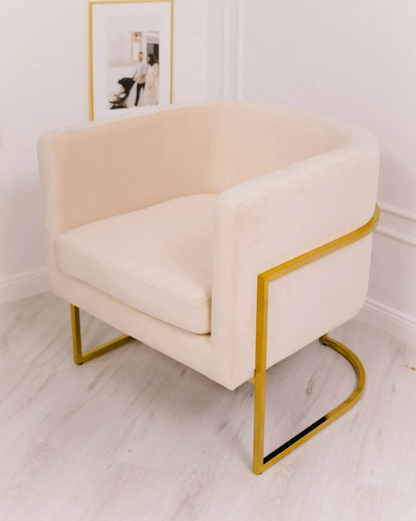 Lænestol SIRKKA Velour Lys Beige