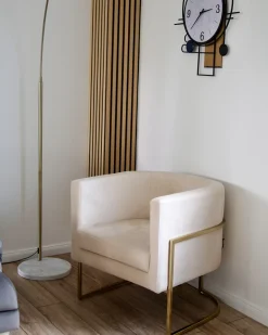 Lænestol SIRKKA Velour Lys Beige