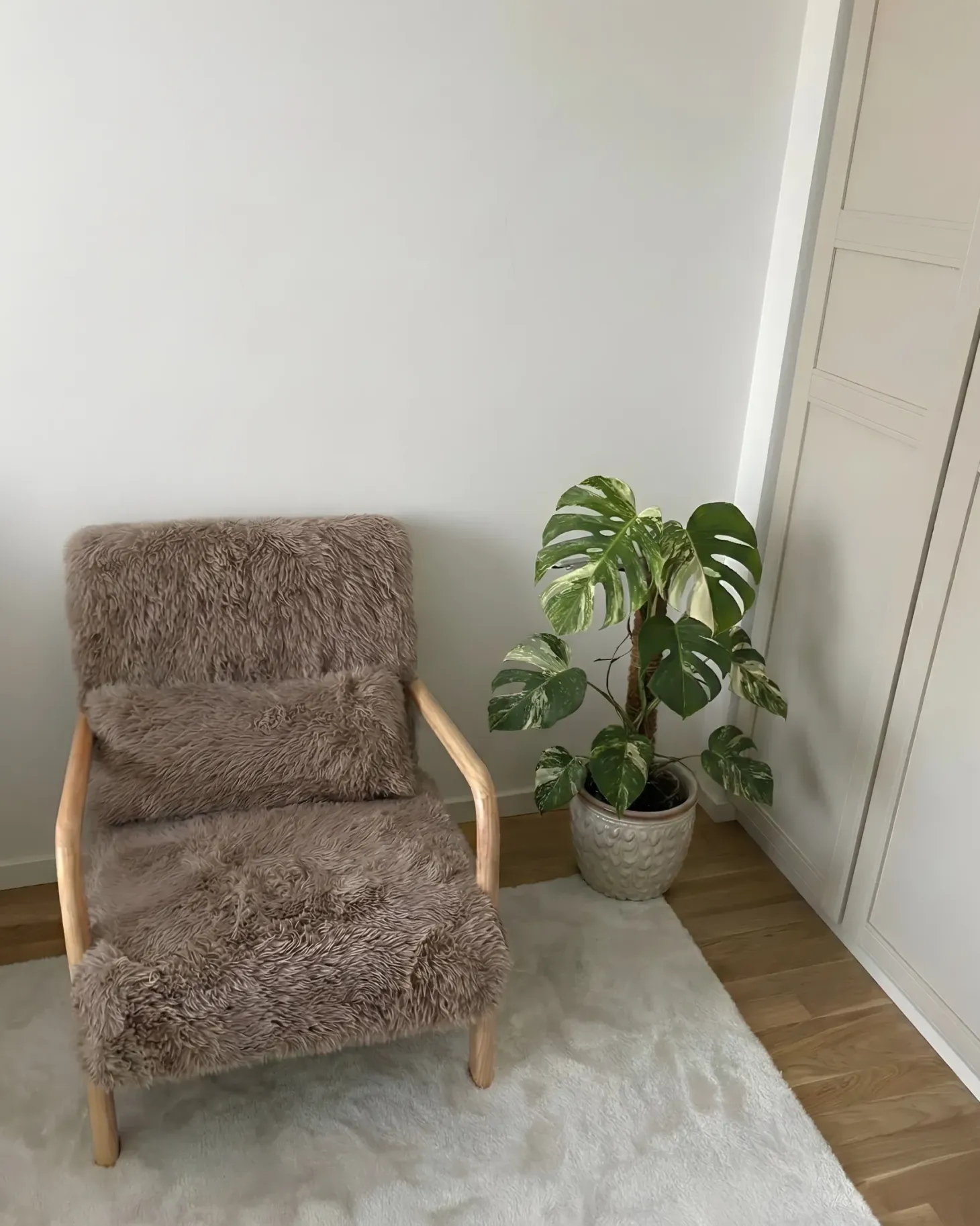 Lænestol SKOVDE Kunstig pels Brungrå