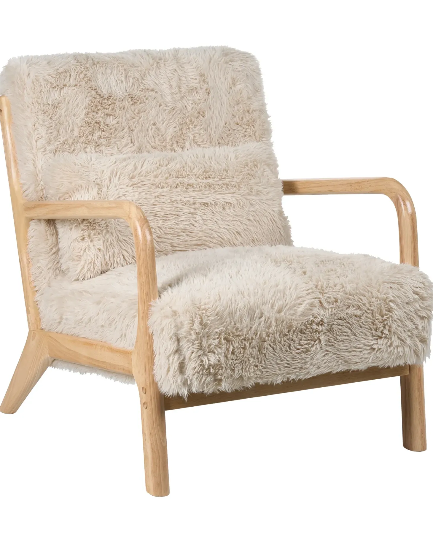 Lænestol SKOVDE Kunstig pels Lys Beige