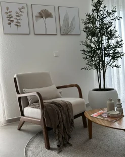 Lænestol SKOVDE Lys Beige