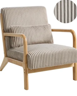 Lænestol SORSELE Fløjl Beige
