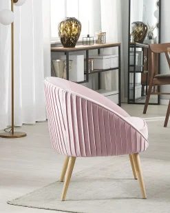 Lænestol TROMSO Velour Lyserød