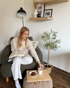 Lænestol TUVE Fløjl Mørkegrøn
