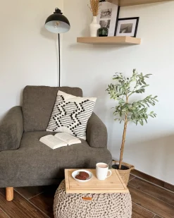 Lænestol TUVE Fløjl Mørkegrøn