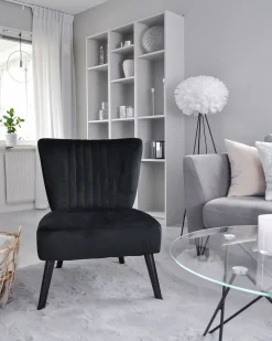 Lænestol VAASA Velour Sort