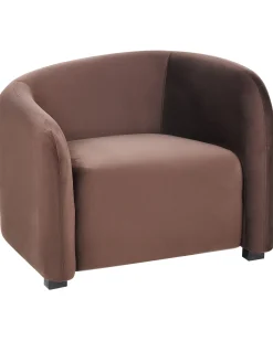 Lænestol VELTADA Velour Mørkebrun