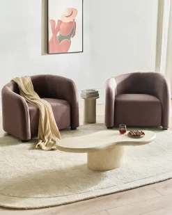 Lænestol VELTADA Velour Mørkebrun