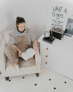 Lænestol VIND Fløjl Lys Beige