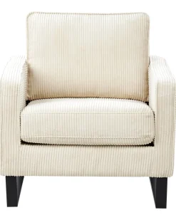 Lænestol VIND Fløjl Lys Beige