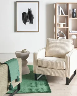 Lænestol VIND Fløjl Lys Beige