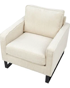 Lænestol VIND Fløjl Lys Beige