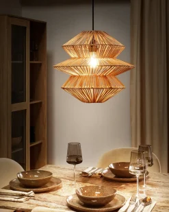 Loftlampe ANDUKI Rattan Naturlig