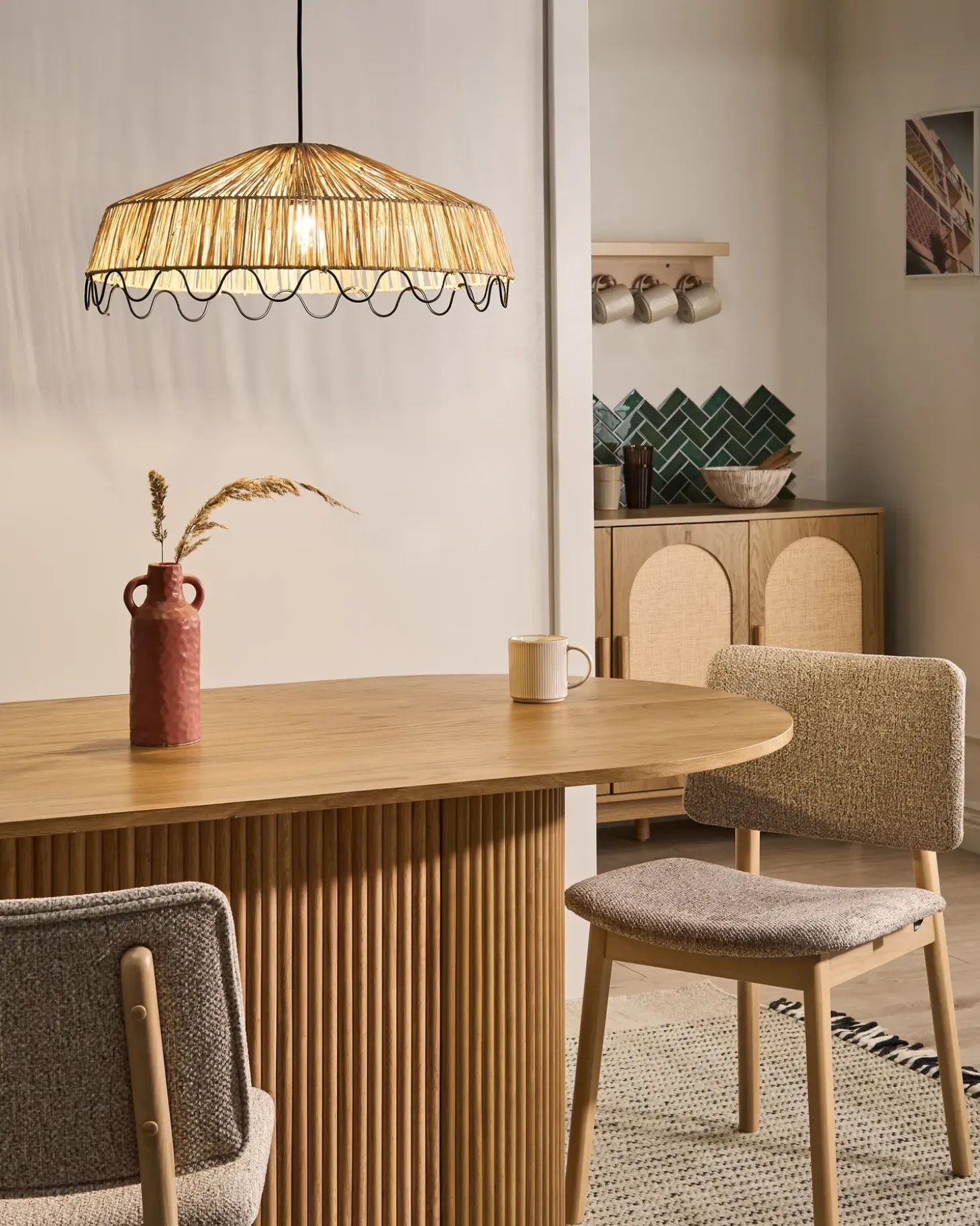 Loftlampe ARENAL Flet Naturlig