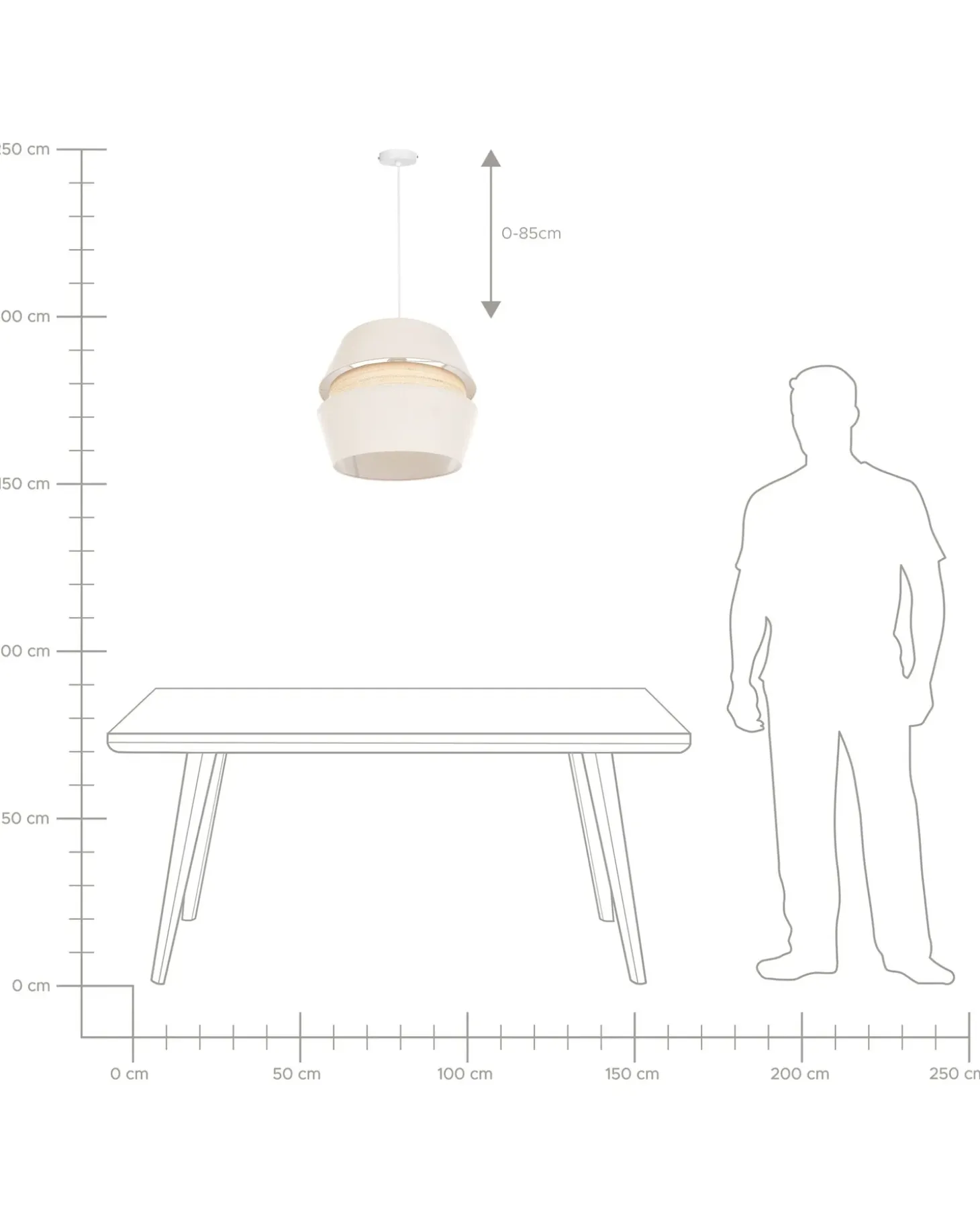 Loftlampe ATOYAC Kunstlinned Beige