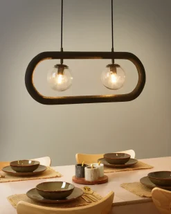 Loftlampe AYENSU Mangotræ Sort