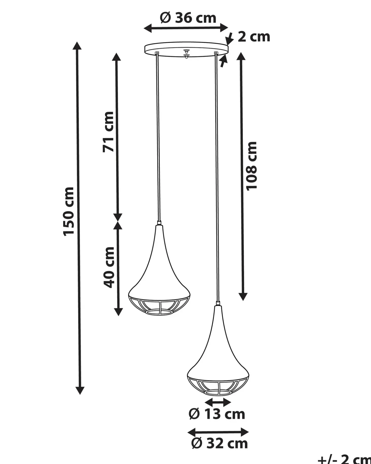 Loftlampe BAGMATI Mangotræ Sort