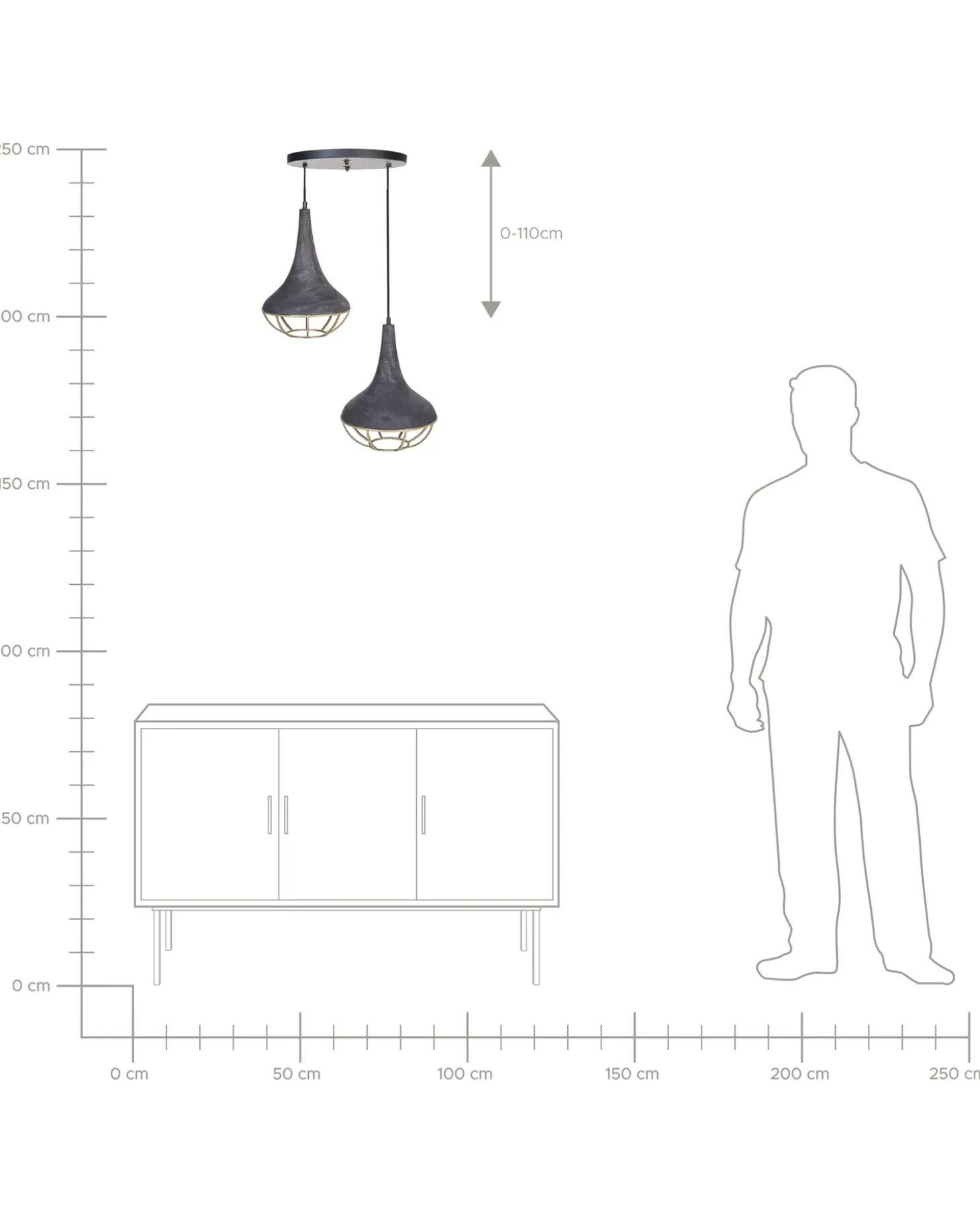 Loftlampe BAGMATI Mangotræ Sort
