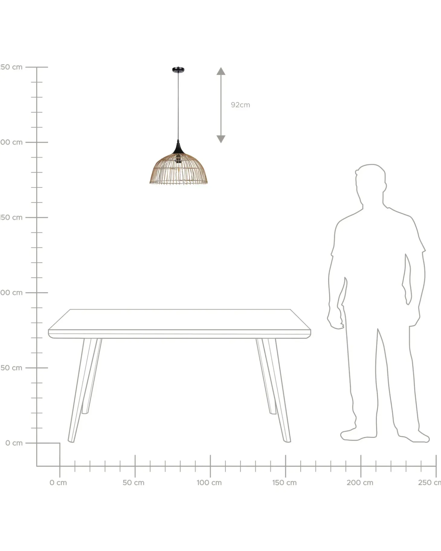 Loftlampe BARARIS Rattan Naturlig
