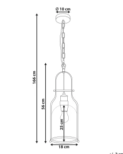 Loftlampe BASHILO Metal Sort