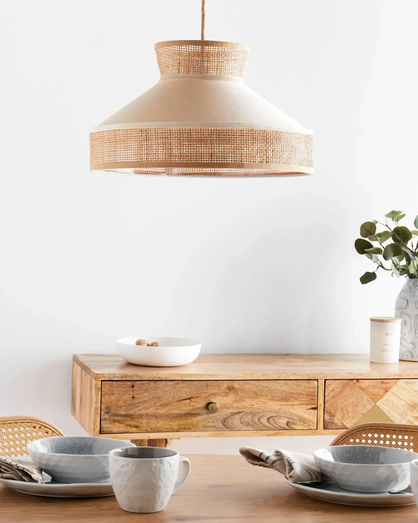 Loftlampe BATALI Rattan Beige