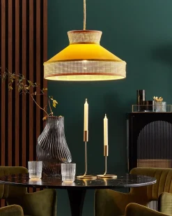 Loftlampe BATALI Rattan Sennepsgul
