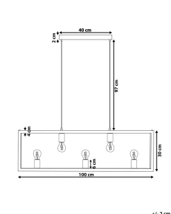 Loftlampe BAYAS Metal Sort
