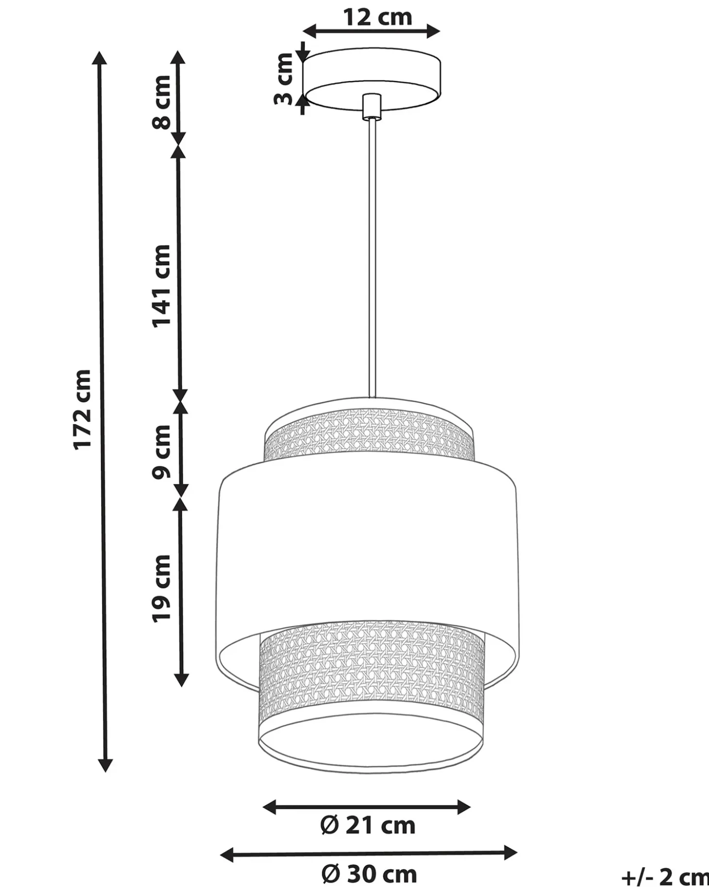 Loftlampe BOERI Rattan Sennepsgul