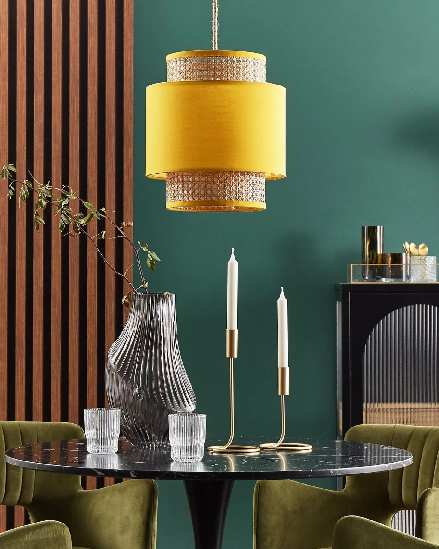 Loftlampe BOERI Rattan Sennepsgul