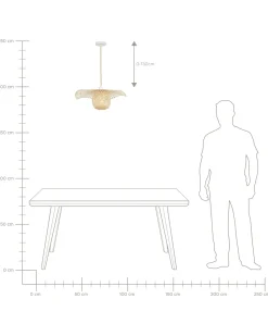 Loftlampe BONITO Bambus Lysebrun
