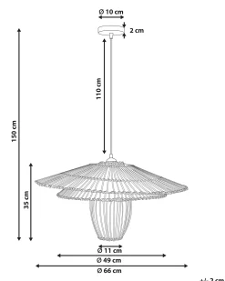 Loftlampe BOTIJAS Rattan Naturlig