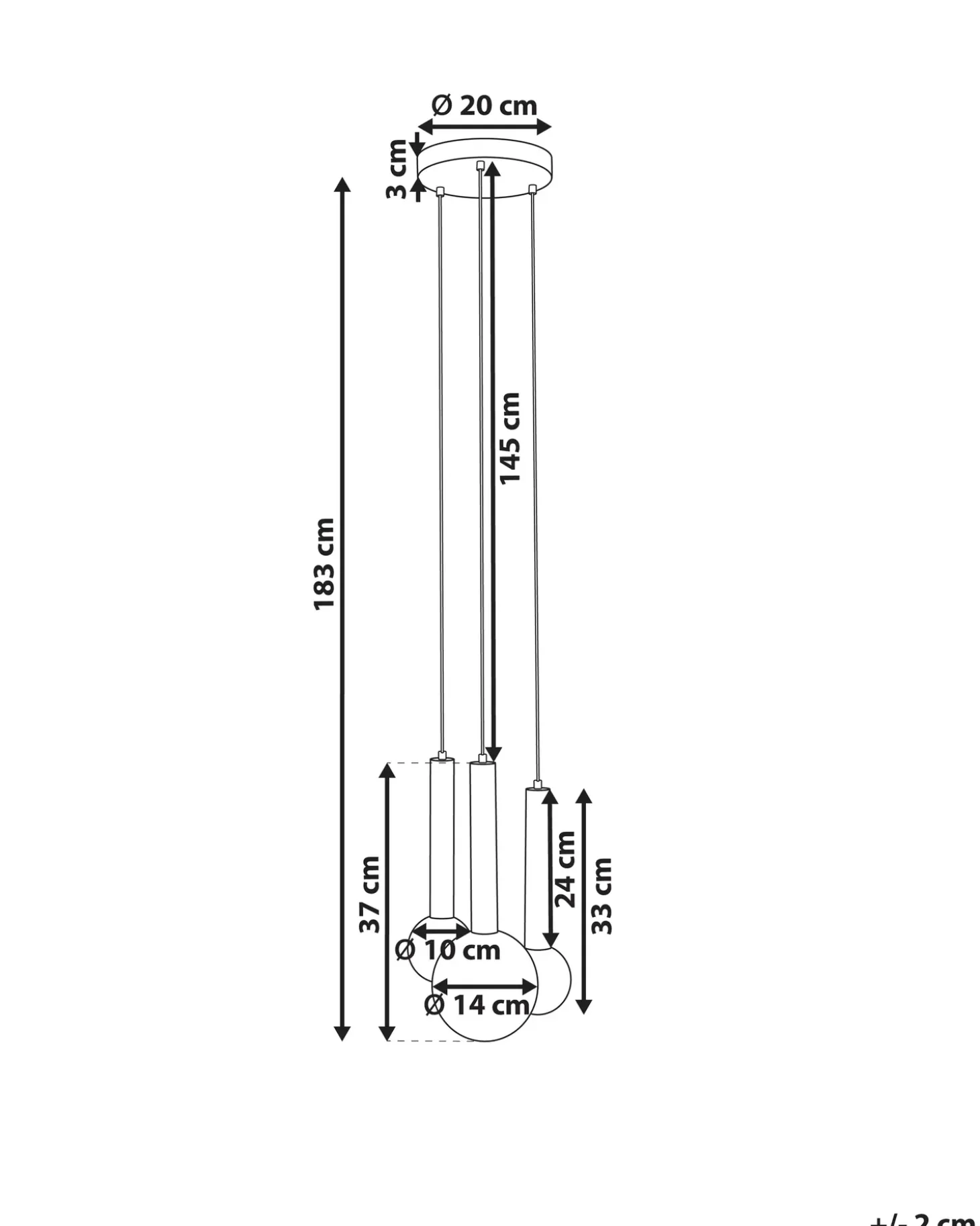 Loftlampe BOUES Metal Sort