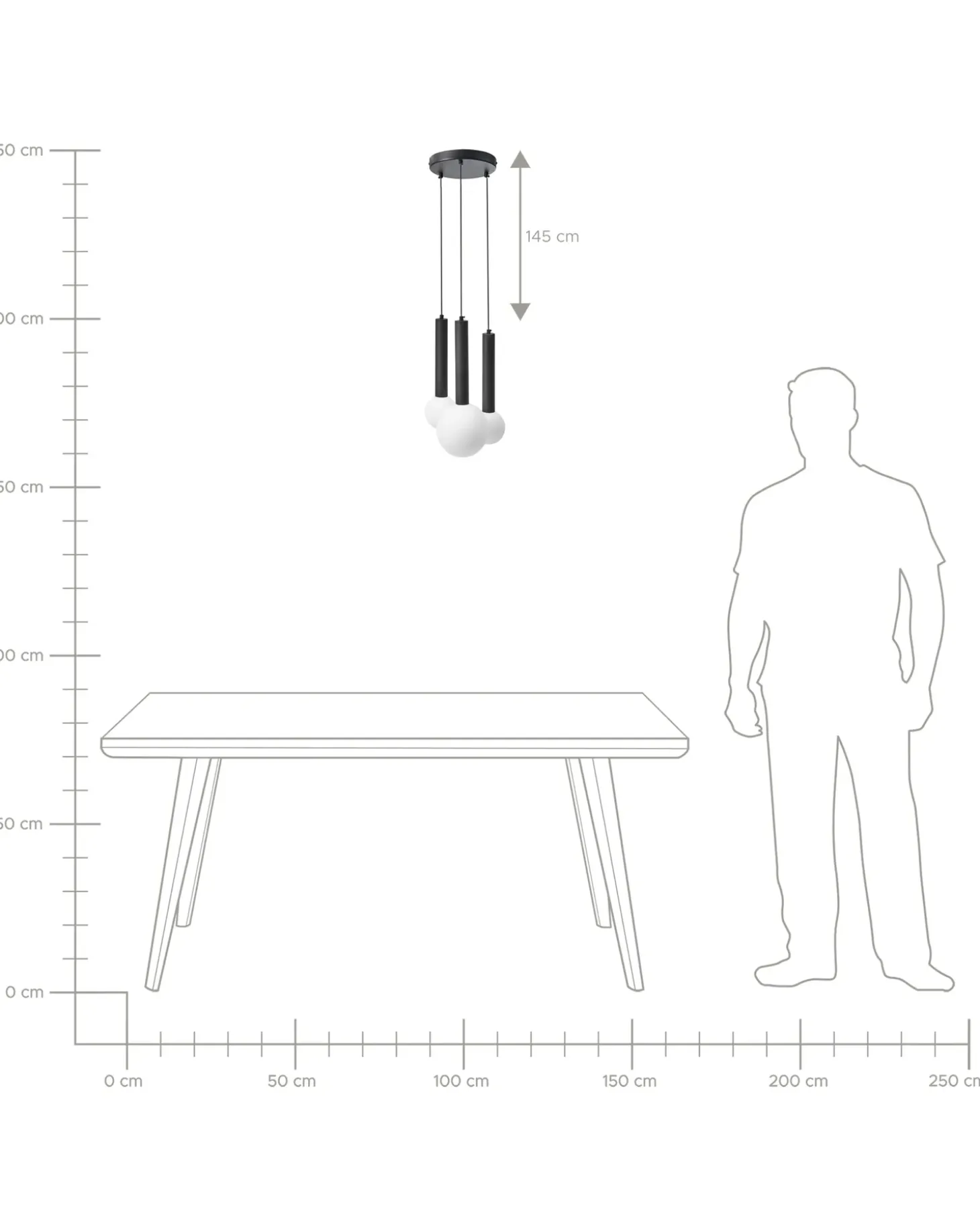 Loftlampe BOUES Metal Sort