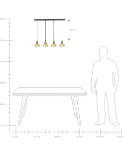 Loftlampe CASTALY Metal Messing