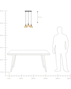 Loftlampe CASTALY Metal Messing