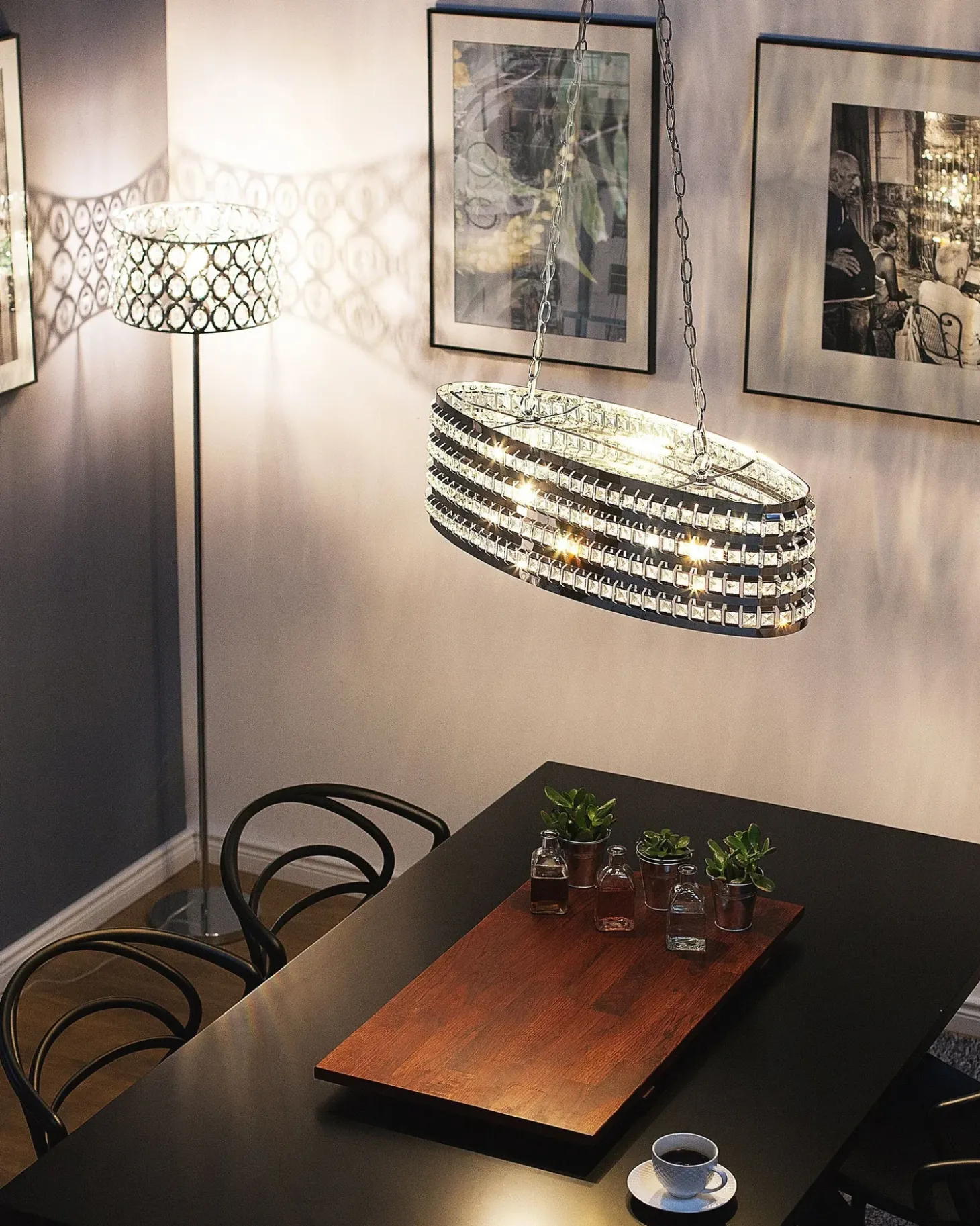 Loftlampe CAVONE Krystal Sølv