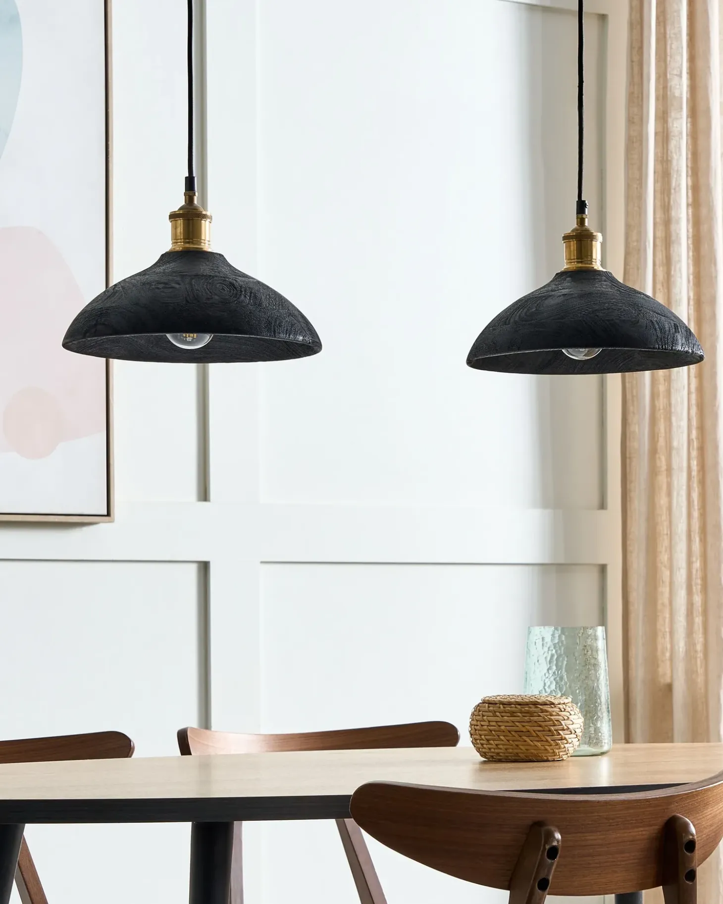 Loftlampe CHEYYAR Mangotræ Sort