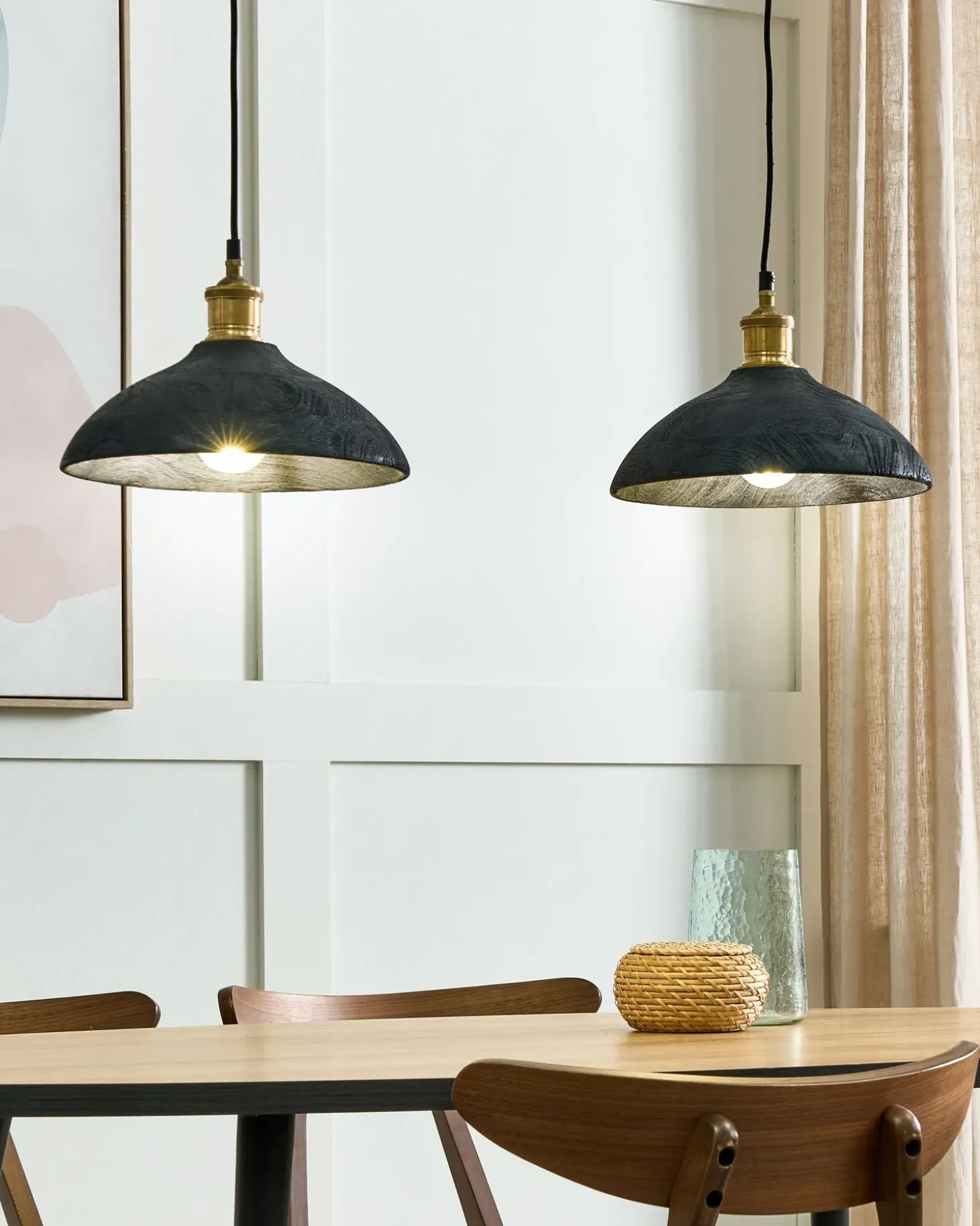 Loftlampe CHEYYAR Mangotræ Sort