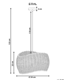 Loftlampe COAMO Rattan Naturlig