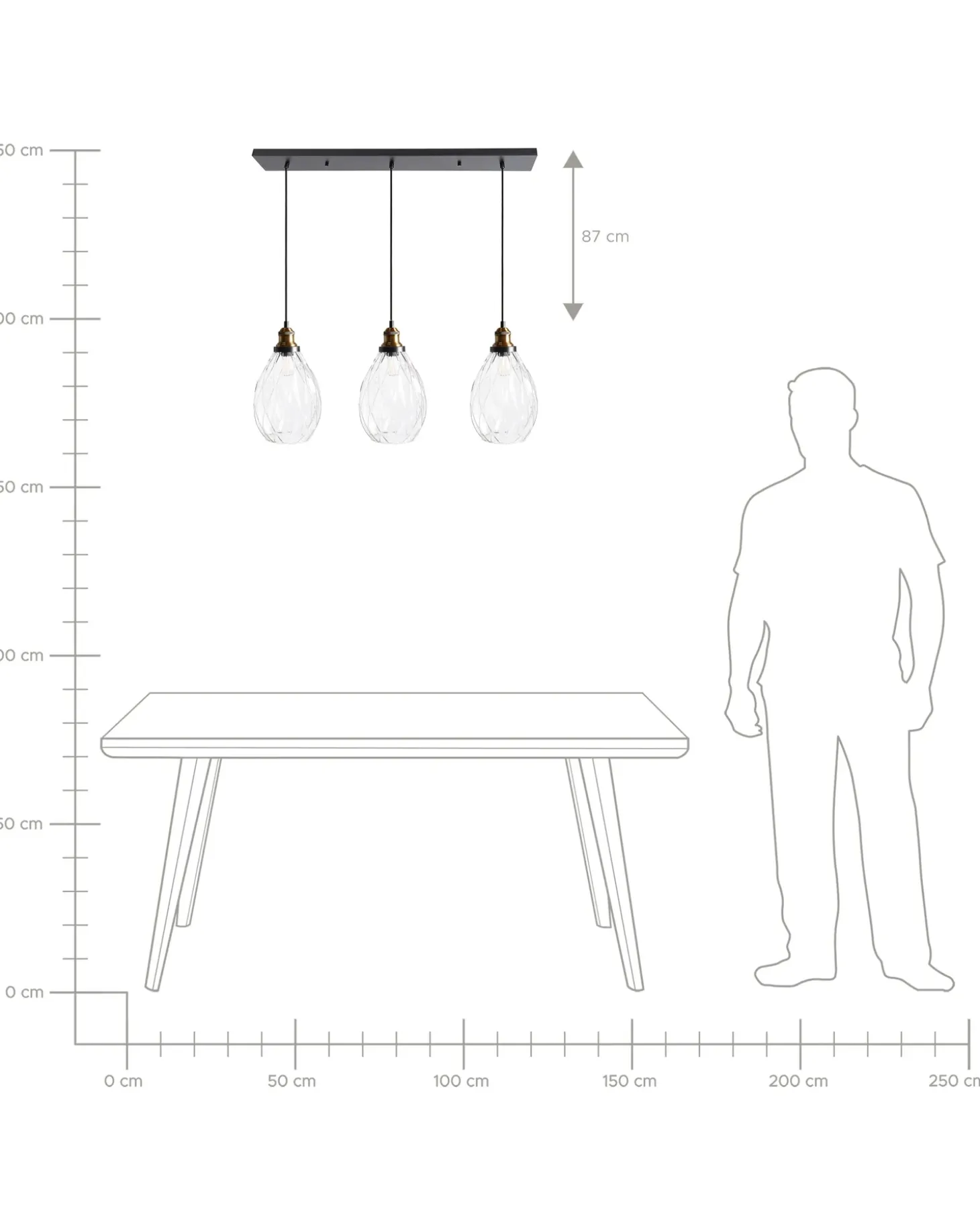 Loftlampe COOSA Glas Transparent