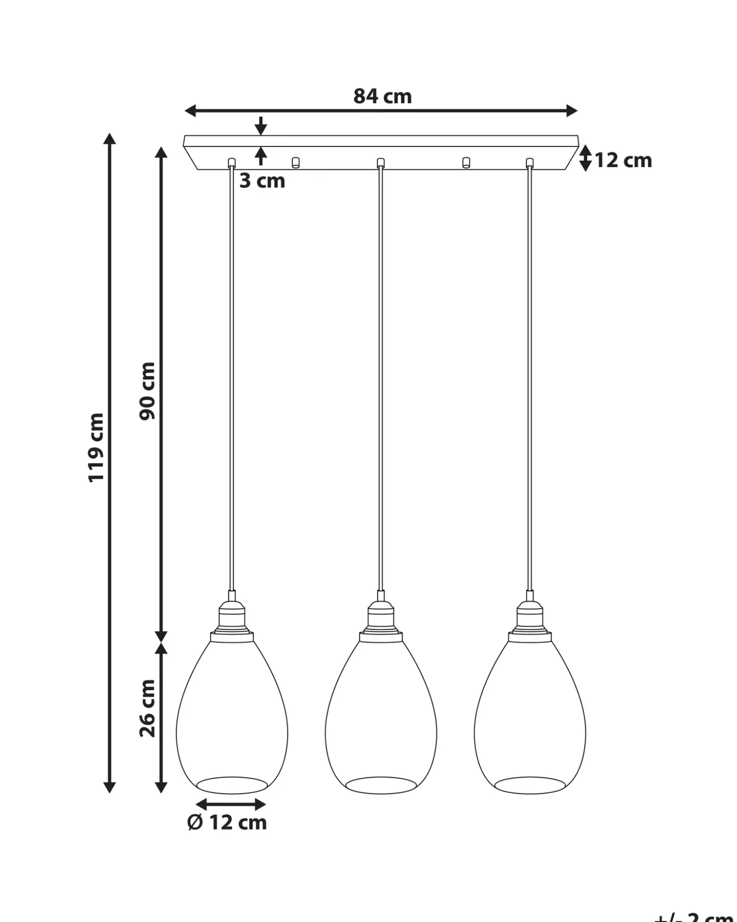Loftlampe COOSA Glas Transparent