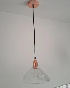 Loftlampe CURONE Glas Kobber