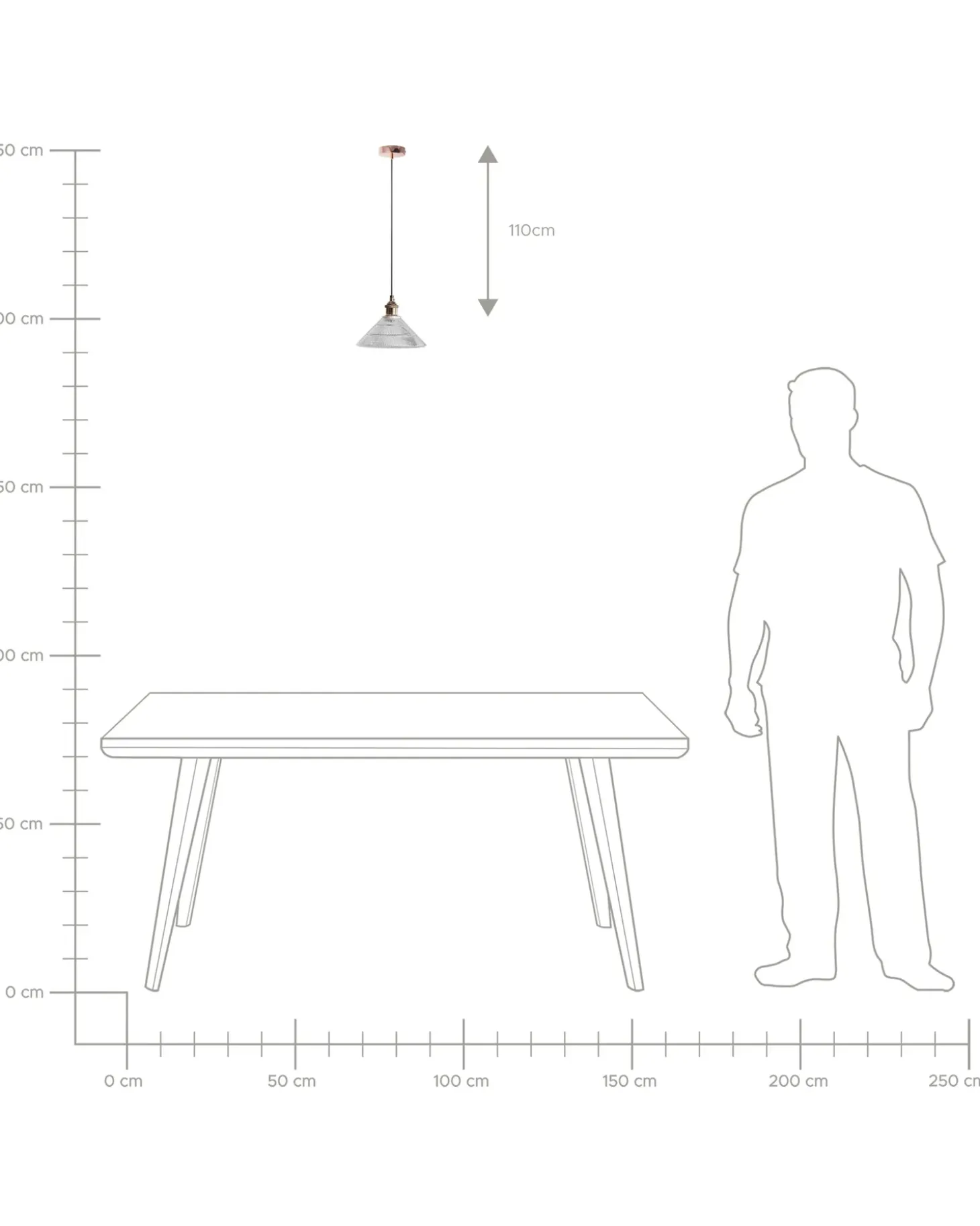 Loftlampe CURONE Glas Kobber