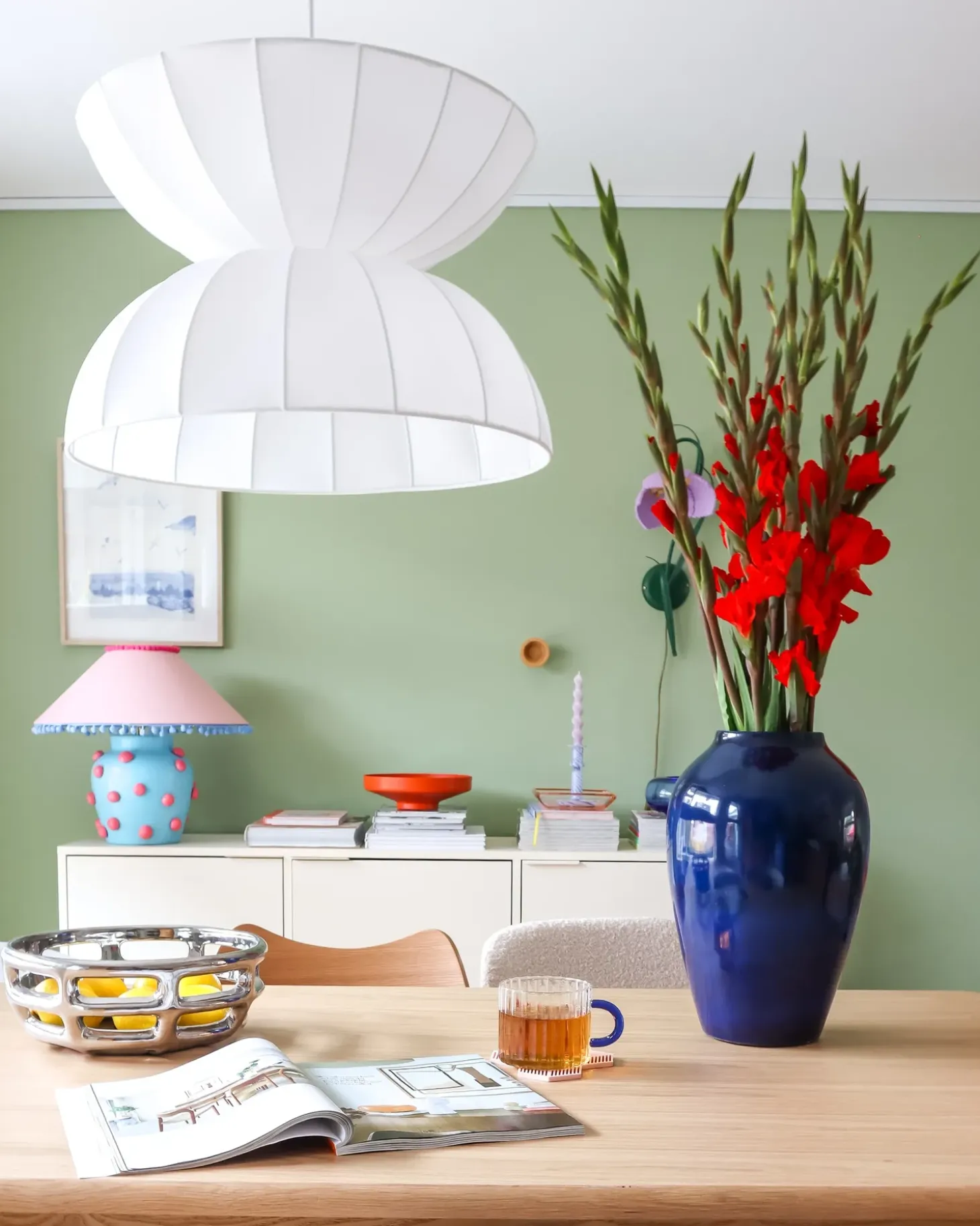 Loftlampe DEBONS Kunstsilke Hvid